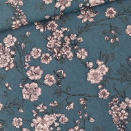 Afbeelding van Cherry Blossom - L - Linnen Viscose Blend - Noord-Atlantisch Blauw