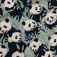 Afbeelding van Panda Party - M - French Terry - Zwart