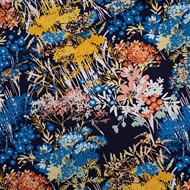 Afbeelding van Wild Flowers - L - Katoen Canvas Gabardine Twill - Avondblauw