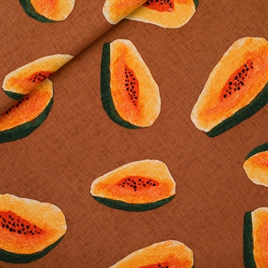 Picture of Papayas - L - Linnen Viscose Blend - Glazuurd Gemberbruin